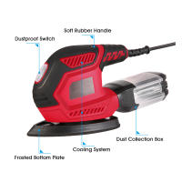 Compacta Lijadora Eléctrica 1.6A 200W 14000 OPM Con Sistema De Recolección De Polvo Eficiente Y 2 Pads De Pulido Y 20 Papeleras Para Espacios DIY - details 4