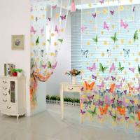 Cortina De Tules Con Estampado De Mariposa 200cm X 100cm Decoración Para Ventana Cortina Transparente De Yarn Para Sala De Estar Oficina - details 0