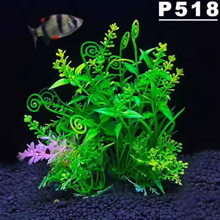 Adorno De Acuario Plantas Artificiales Simulación De Hierba De Agua Para Tanque De Peces Decoración De Plástico 5.5 Pulgadas - 1