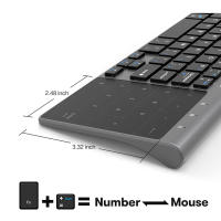 Teclado Inalámbrico Mini 2.4G + Bluetooth Con Touchpad Numérico Para Notebook PC Smart TV 59 Teclas Teclado Inalámbrico Portátil - details 1