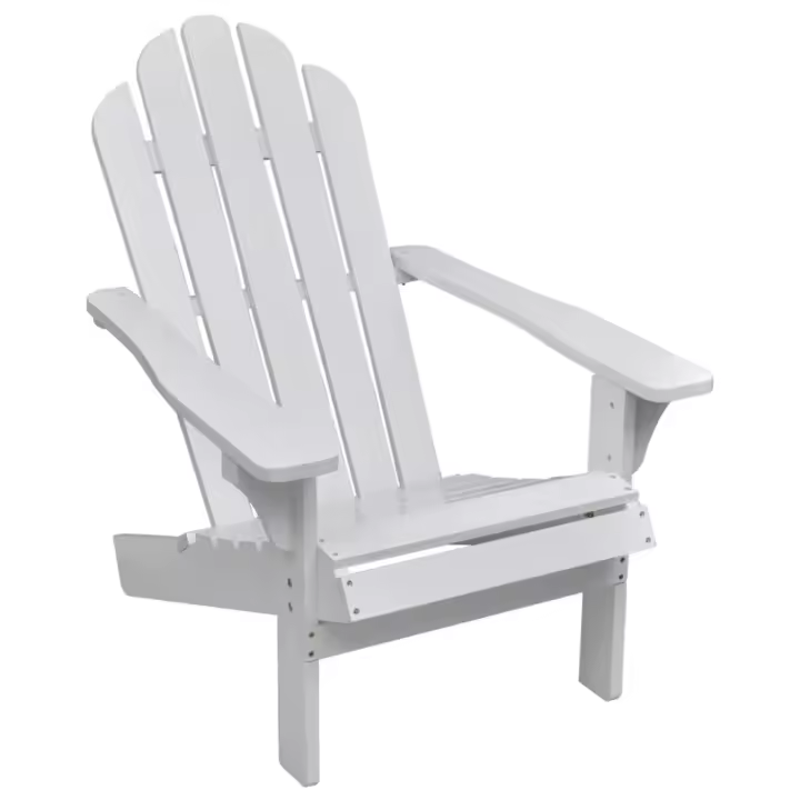 vidaXL Silla de jardín de madera blanca - 1