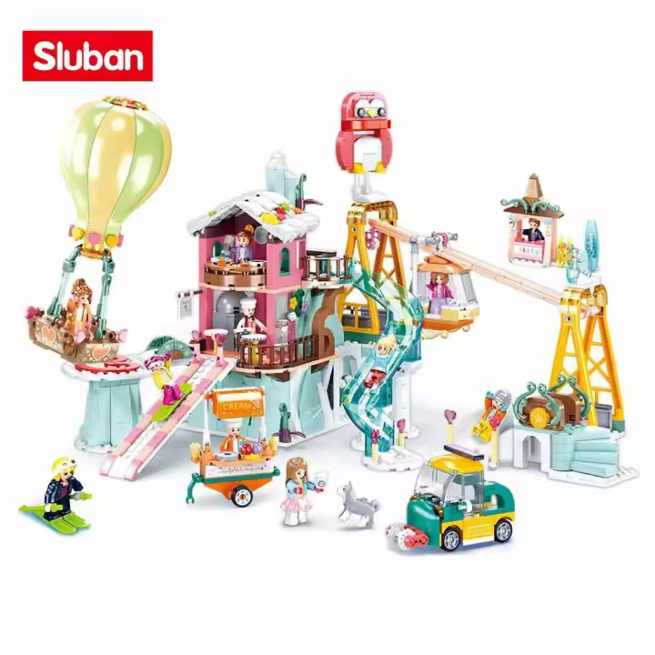 Bloques De Construcción Sluban Alps Ski Resort Con RV Y Casa De Agua Caliente Modelo Educativo DIY Para Niños Regalo De Cumpleaños - 1