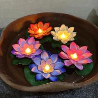 Lámpara De Noche LED Multicolor Loto Sensor 10CM 6PCS Flor Flotante Para Jardín Y Acuario Decoración Festiva Luz De Loto - details 14