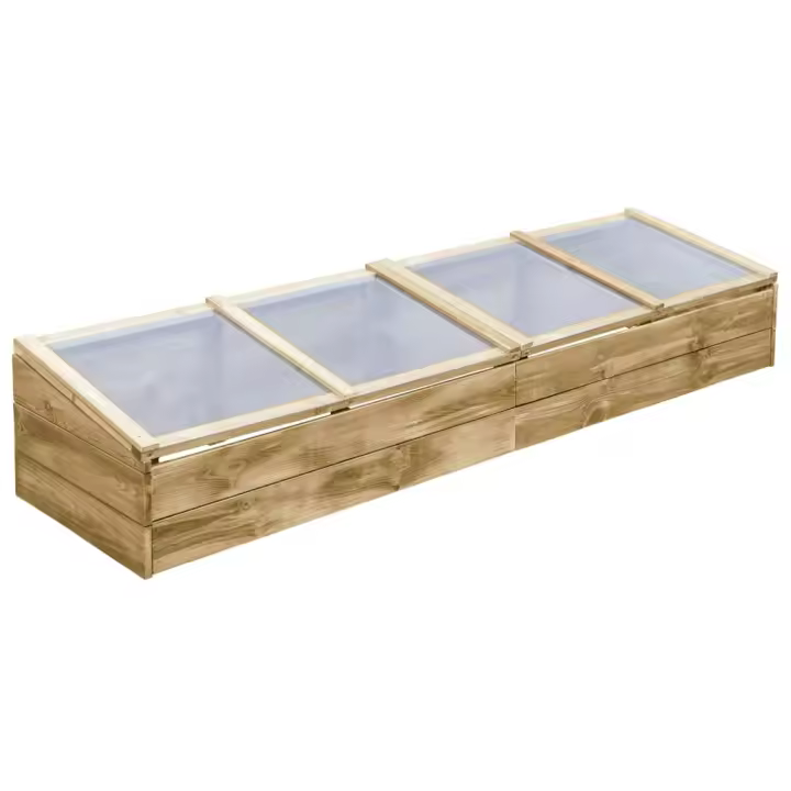 vidaXL Invernadero de madera de pino impregnada 200x50x35 cm - 1