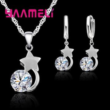 Juegos de joyas platino (Pendientes y Colgante) - Acabado Premium Garantizado