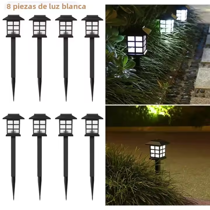 8 Pack Luces Solares Para Jardín Impermeables Decorativas Para Paisaje Patio Camino De Acceso Iluminación De Escenario Solar - 1