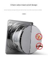 Ventilador De Extracción De Acero Inoxidable Para Baño Cocina Y Toilette Tubo De Ventilación De Pared Y Ventana 6''7'' - details 11
