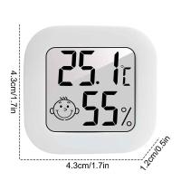 Termómetro de habitación, higrómetro, higrómetro digital, termómetro de habitación con pantalla Celsius y Fahrenheit para el hogar, habitación de bebé, almacén, invernadero, reptil, humidor, sótano, oficina, coche. (Blanco) - details 1