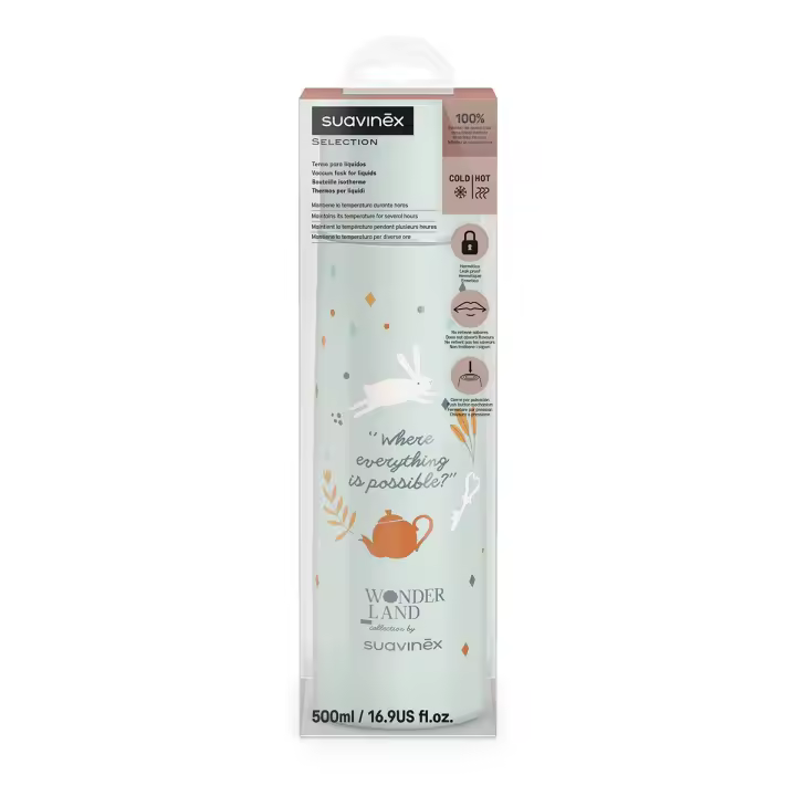 SUAVINEX TERMO PARA LIQUIDOS WONDERLAND MINT ACERO INOX 500ML - 1