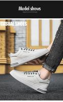 Zapatos De Cuero Para Hombre Cómodos Casuales Negocios Blancos Deportivos Sin Cordones Antideslizantes Para Oficina Talla Real - details 8