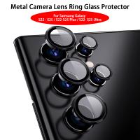 Carcasa De Vidrio Con Anillo De Lente Metálico Para Cámara De Samsung Galaxy S22 S23 Ultra S24 plus S25 Ultra Protector De Pantalla Y Lente - details 0