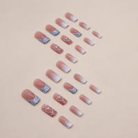 24 PCs Uñas Press on Estilo Francés Gradient De Amor Con Gel Jelly Y Archi De Uña QHZ758 Accesorios De Belleza Para Manicura Casera - details 3