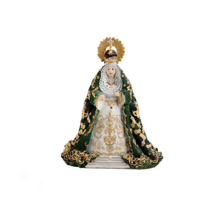 Inmaculada Romero Virgen Esperanza Macarena Figura 15 Cm Resina Peana Imagen Semana Santa - 1