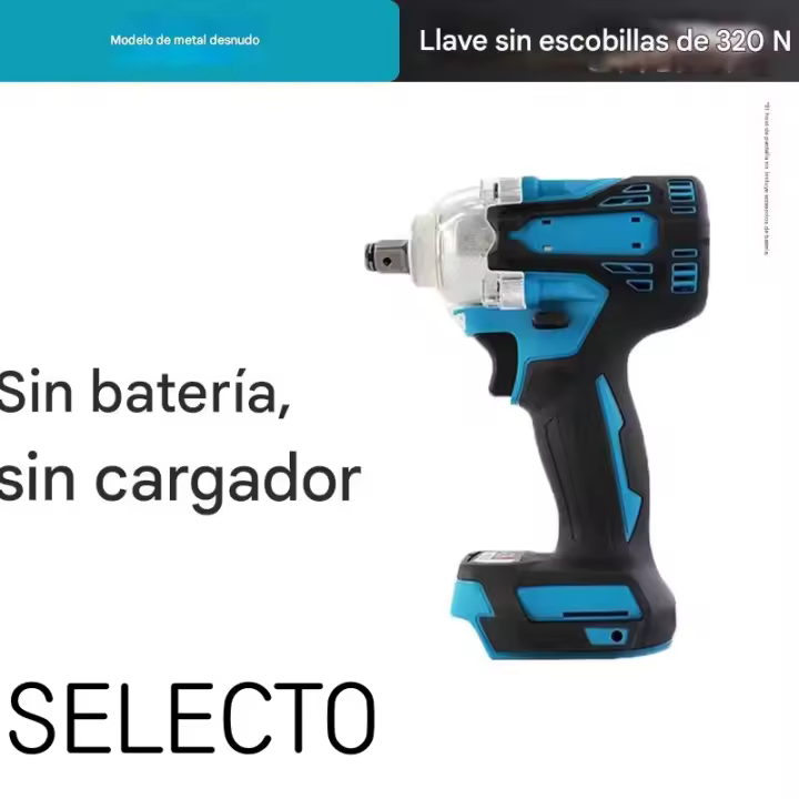 Llave de Impacto Inalámbrica Profesional - 320Nm Par Máximo, Motor Brushless, Batería Li-Ion Recargable (Para Talleres y Uso Industrial) - 1