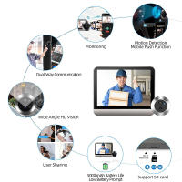 Cámara de video con mirilla WiFi inteligente Tuya 1080P, seguridad para el hogar, visión nocturna, 4.3' FHD, WiFi, mirilla, videoportero - details 2