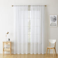 2PCS Cortinas Blancas Transparentes 2 Panel Set Con Bolso De Tubería Ventanas Modernas Para Sala De Estar/ Habitación - details 5