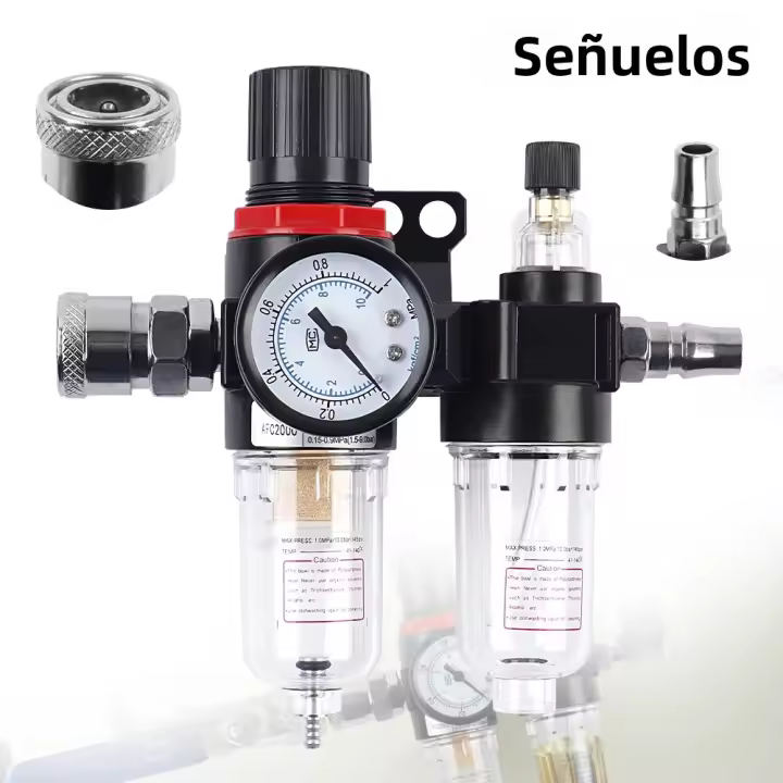 AFC2000 Regulador De Presión De Aire Para Compresor Separador De Aceite Y Agua Elemento Filtro De Cobre Con Atomizador Lubricante - 1
