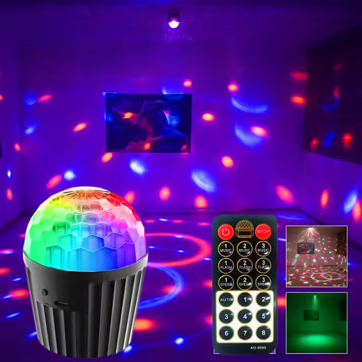 Lámpara De Escenario Dinámica Multicolor LED Para Interior Mini Bola Mágica Decorativa Luz Nocturna De Ambiente Disco - 1