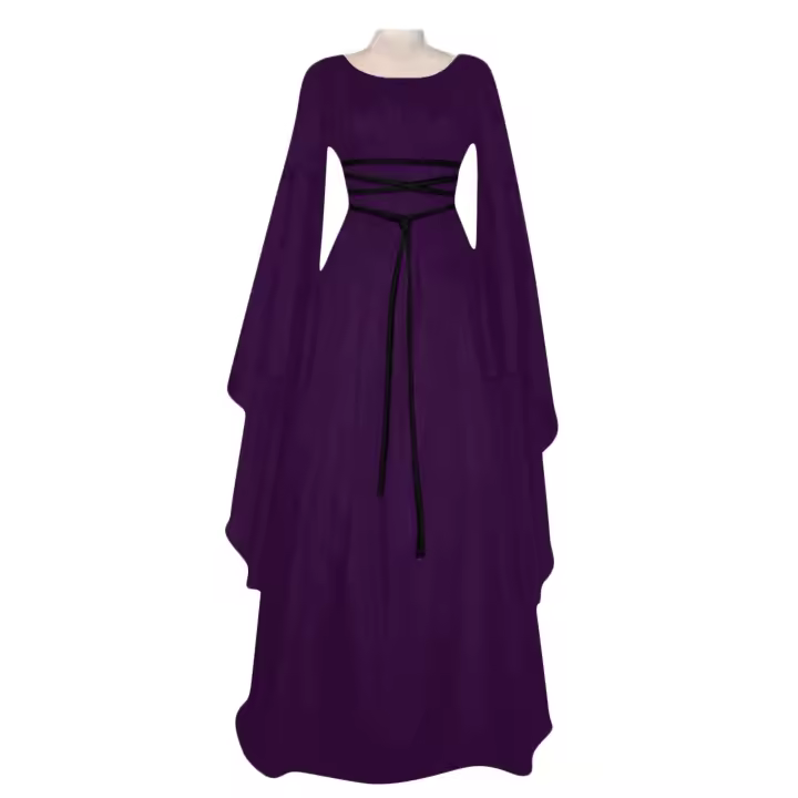 Vestido Medieval Vintage Para Mujer Disfraz De Bruja De Halloween Vestido Gótico De Noche De Fiesta Disfraz De Vampiro Estilo Retro Américano - 1