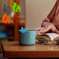 10Pcs Marcadores De Bebida Squirrel Silicone Para Barra Fiesta Té Bolsas Portadores Marcadores De Vaso Copa Taza Eco-amigable - details 6