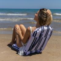 Flamingueo Tumbona Plegable Silla Playa Plegable Reclinable Tumbona Mochila Silla Plegable Ligera Respaldo Playa 5 Posiciones Beach Chair - details 4
