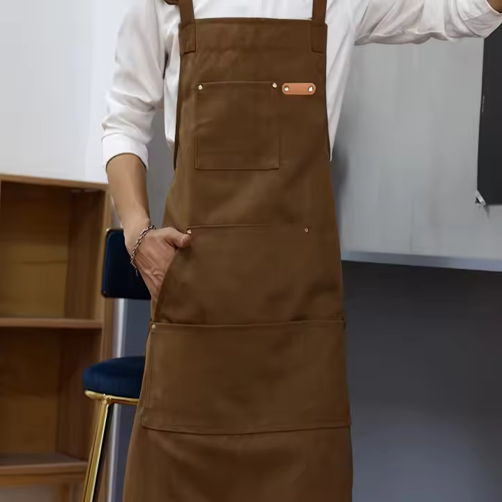 Bata De Trabajo Para Hombres De Algodón Impermeable Con Bolsillo Kangaroo Duradera Para Carpinteros Y Tiendas Bata Sin Mangas De Calidad Buena - 1