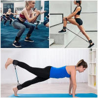 Set De Bandas Elásticas De Resistencia Con Correas Para Tobillo Para Hombres Y Mujeres Equipo De Gimnasio Ejercicio Fitness Yoga Deporte Para Entrenamiento De Piernas Cadera Y Core - details 2