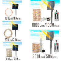 Luces De Hiedra LED Solares Impermeables 10M-100M Con Panel Solar Grande Para Exterior Decoración De Jardín Navidad Color Blanco Cálido Y Multicolor - details 5