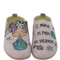 Zapatillas de estar en casa para mujer o niña de Cuque mod. 55010 Fieltro Valiente en beige - details 0