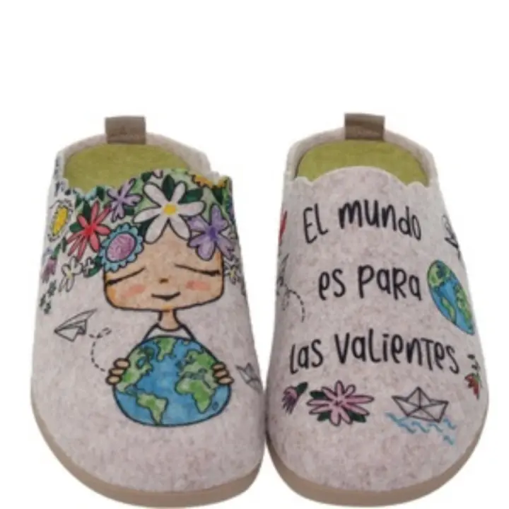 Zapatillas de estar en casa para mujer o niña de Cuque mod. 55010 Fieltro Valiente en beige - 1
