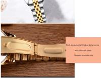 Reloj De Pulsera De Lujo Para Mujer CHENXI En Acero Inoxidable Dorado Con Dial Pequeño Y Superficie De Concha Rosa Moda De Vestir Resistente Al Agua Con Manecillas Luminosas Y Cierre De Pulsera - details 5