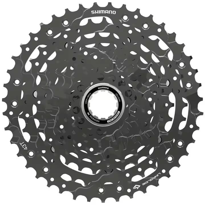 SHIMANO | Cassette CS-LG400 10v - Los cassettes LINKGLIDE CS-LG400 de 10 velocidades están construidos con la tecnología de transmisión más duradera disponible para ayudarte a disfrutar de un cambio y - 1