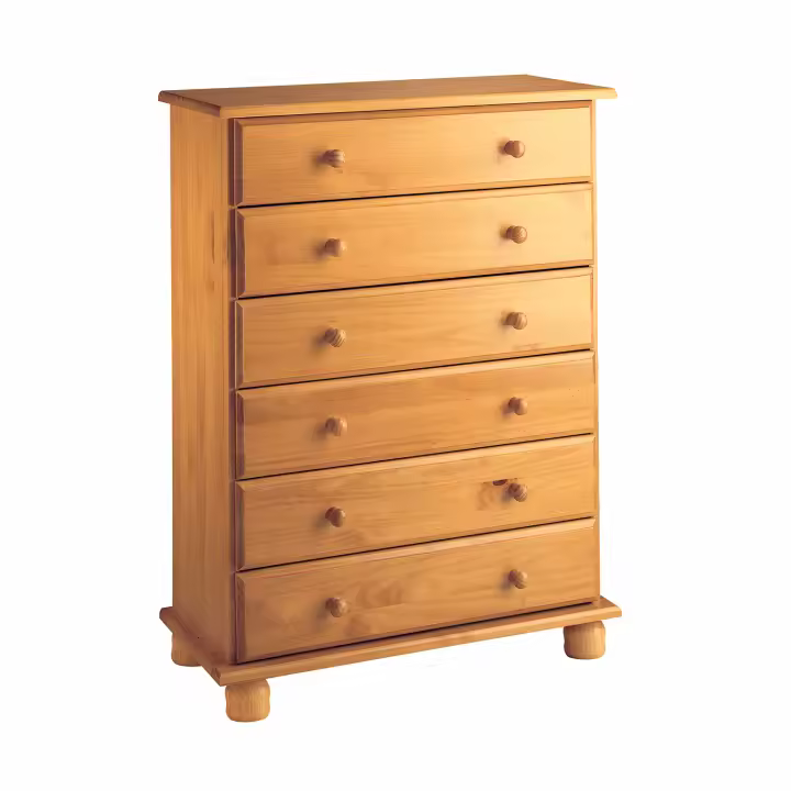 Dogar Altea Comoda 6 cajones, Pino, Miel, 100x78x39 cm. (altoxanchoxfondo) - 1