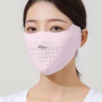 Máscara Facial De Seda Hielo Para Mujer Protección Solar Alta Calidad Color Sólido Transpirable Para Ciclismo Caza Correr Y Deportes Al Aire Libre - details 29