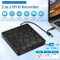 2 En 1 DVD RW USB 3.0 Y Tipo-C Lectura Y Escritura Para Laptops Y PCs Externos Slim CD Y DVD Grabador Jugador De Óptica - details 0