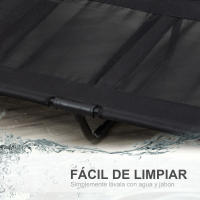 PawHut Cama Elevada para Perros Gatos Portátil Cama para Mascotas con Zona de Malla Transpirable y Tela Oxford para Interior Exterior 92x76x18 cm Negro - details 2