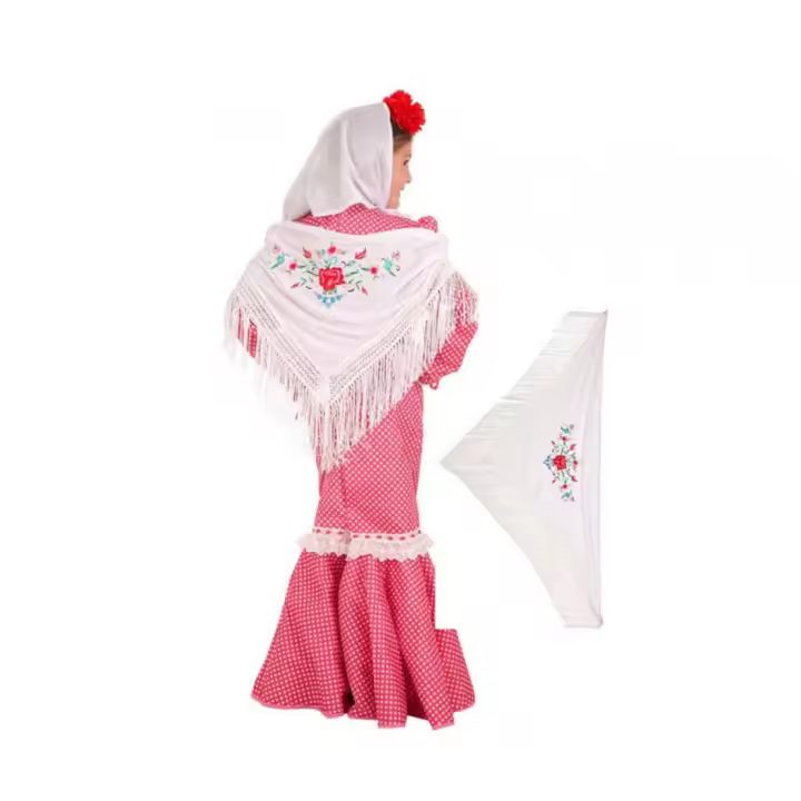 Creaciones Llopis Mantón Cádiz Blanco 110 X 65 cm para Sevillanas - 1
