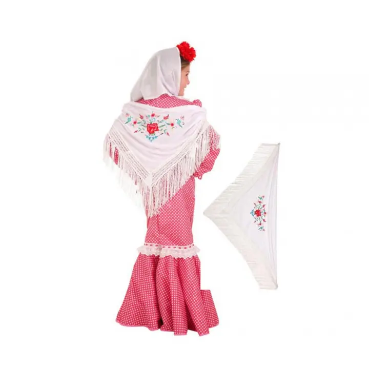 Creaciones Llopis Mantón Cádiz Blanco 110 X 65 cm para Sevillanas - 1