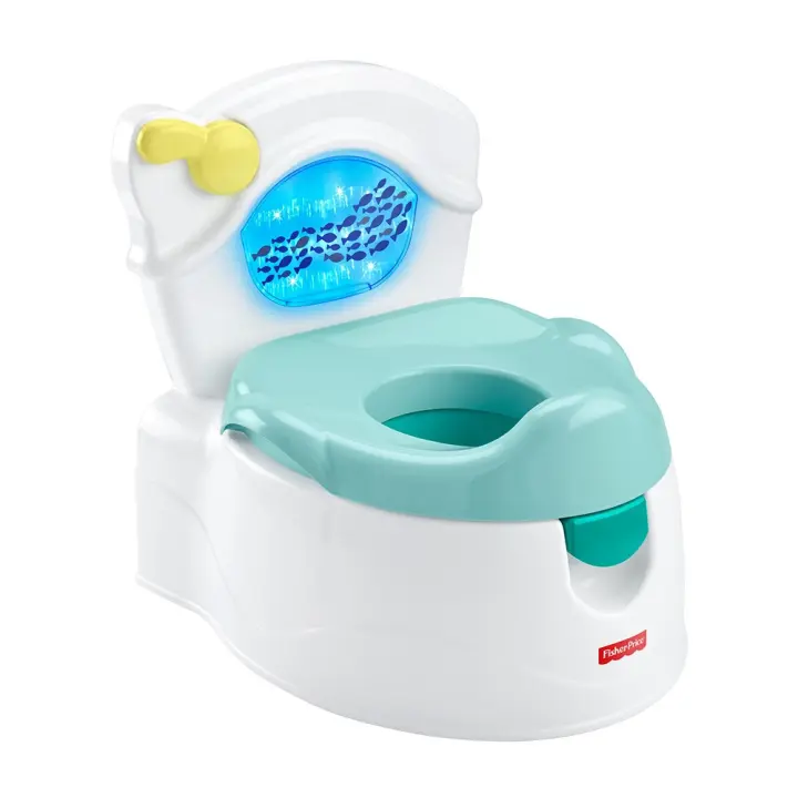 Fisher-Price Orinal infantil Oceano aprende a ir al baño. para bebés y niños. con sonidos y luces (Mattel GWD37) - 1