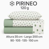 Juego de sábanas pirineo invierno 120 g – Lagrimas verde bajera 30 cm + largo 200 cm – camas 90 | 105 | 135 | 150 y 180 cm| Mercatienda.es - details 0
