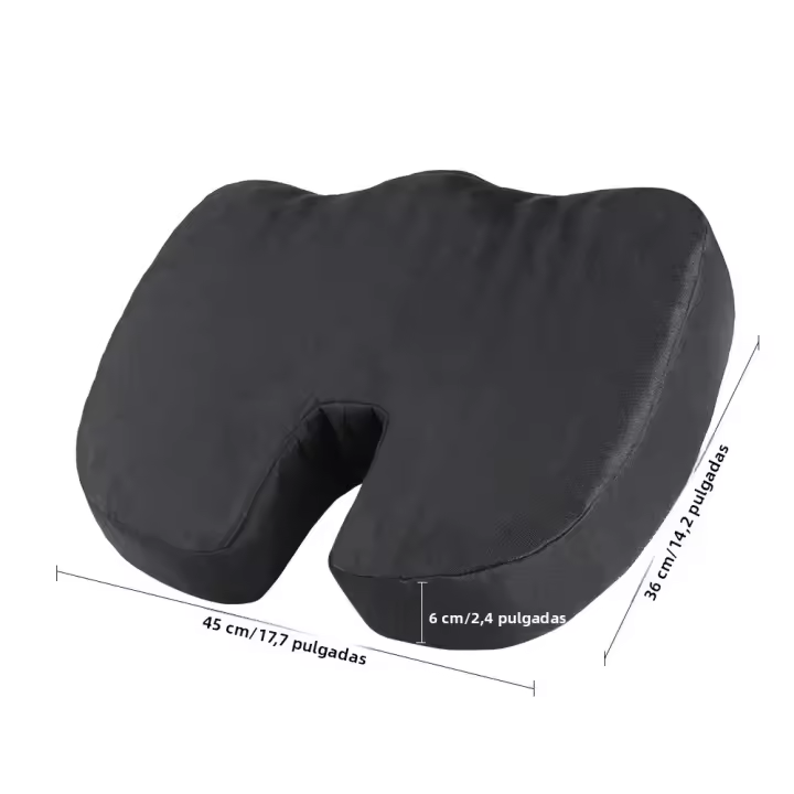 Cojín De Asiento Confortable Y Transpirable Diseño U Almohadilla De Masaje De Espuma Muelle Alivio De La Presión Coccyx Negro Morado Y Gris - 1
