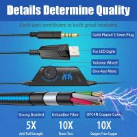 Auriculares De Juego KOTION EACH Con Bajo Profundo Estéreo Y Micrófono LED Para PS4 Teléfono Laptop PC Iluminación LED Para Jugador - details 5
