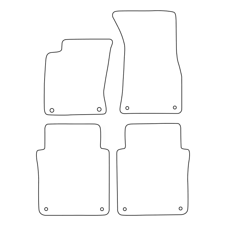 Juego de alfombrillas de terciopelo para Audi A8 D3 Long 2002-2010 - acabado azul - 1