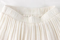 Falda Midi Marrón Cottagecore Para Mujer Y Adolescentes Blusa De Lino Y Poliéster Baja Aireada Vintage Fairycore Estilo Americano Retro - details 6