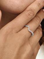 Pandora - Anillo de Ola Brillante - Plata de Lei - details 2