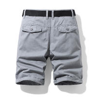 Shorts De Verano Para Hombre Puro Algodón Con Multiple Bolsillos Trabajo Casual Cintura Media Pierna Recta Overbice Longitud De Rodilla Playa - details 2