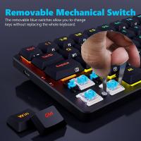 Teclado mecánico inalámbrico Redragon K615P-KBS Elise Pro, Bluetooth de tres modos, RGB, ultradelgado de perfil bajo, interruptores azules, 20 efectos de iluminación diferentes, 3 modos de conexión, compatible con Windows XP/Vista/7/8/10 - details 0