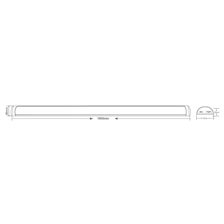 LEDKIA LIGHTING - Barra Lineal LED 180cm | Potencia Ajustable 40-60W | CCT Seleccionable 3000K-6000K | Diseño Delgado y Resistente | Ideal para Hogar y Oficina, Policarbonato - 1