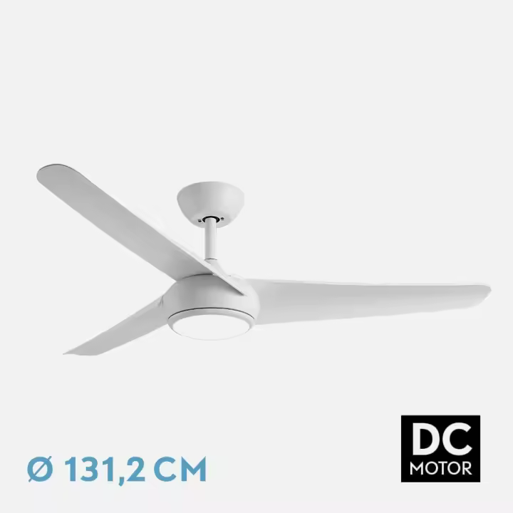 Ventilador Dc Patras 24w Blanco 3 Aspas 6 Velocidades 3 Colores 131,2d 2424lm C/remoto, Memoria Y Temporizador FABRILAMP ABRILA - 1
