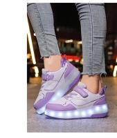 Zapatillas De Rodilleras Para Niños Y Niñas Con Luces LED Rosa Moda Zapatos Rollers Para Niños Y Niñas Transpirables De Cuero Con Almohadilla De Algodón Para Todas Las Estaciones - details 8